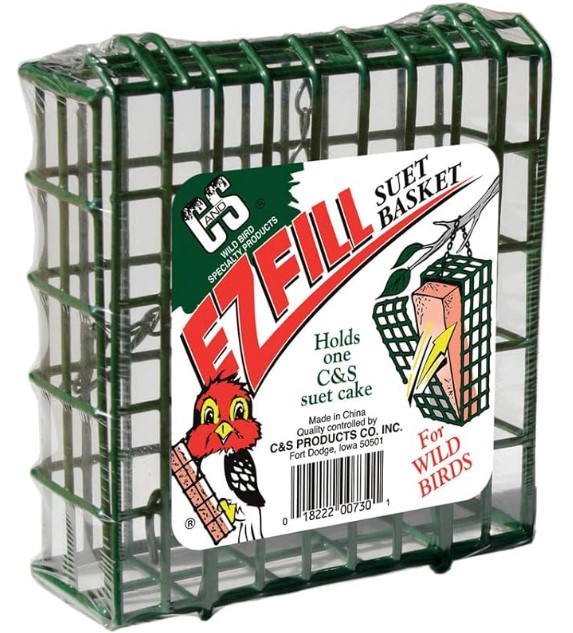suet cage with pileated woodpecker